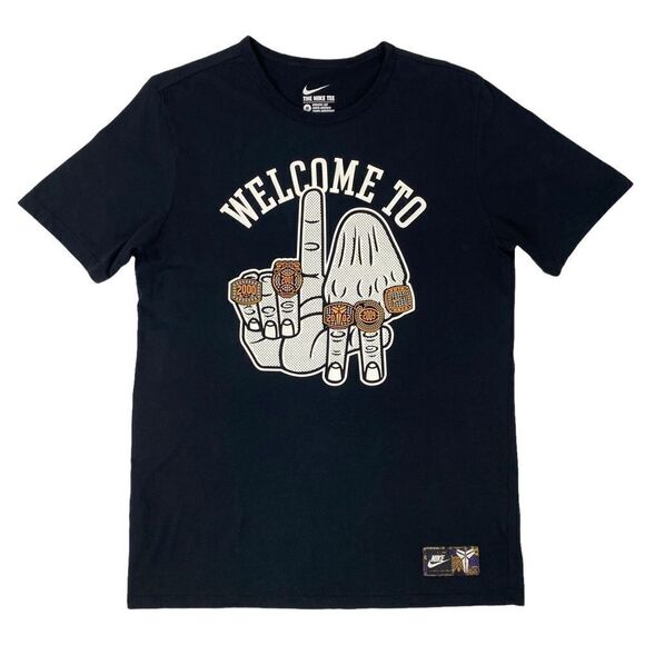 Nike Kobe Bryant Welcome To LA Championship Rings T-Shirt - Picture 1 of 4
